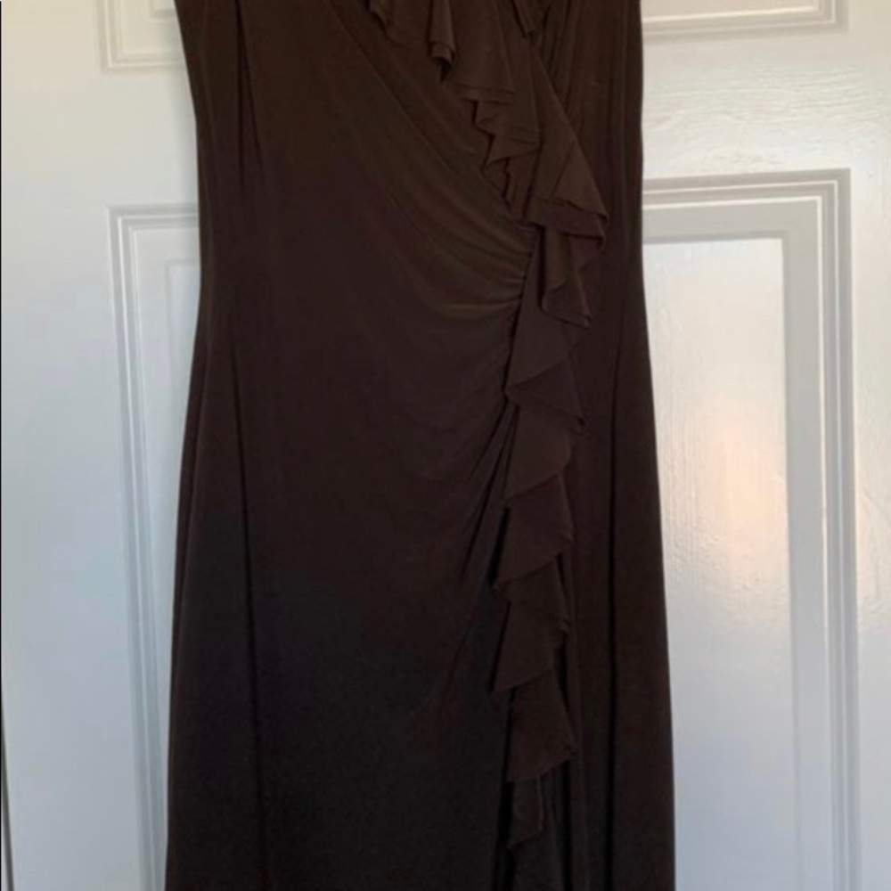 NWT Polo Ralph Lauren Brown Ruffle Dress size 6